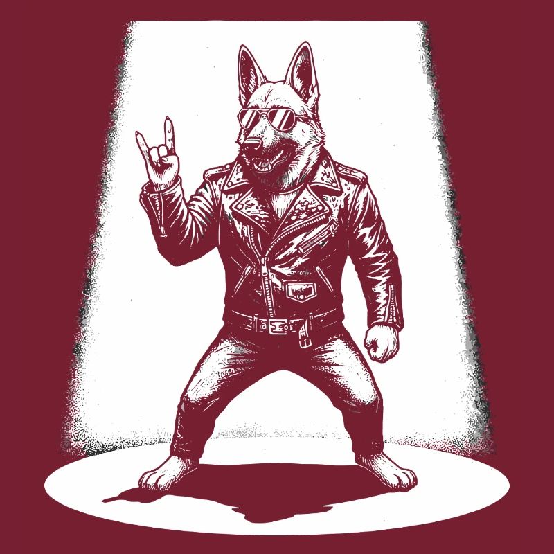Retro Deutscher Schäferhund Rock Musik Geschenk