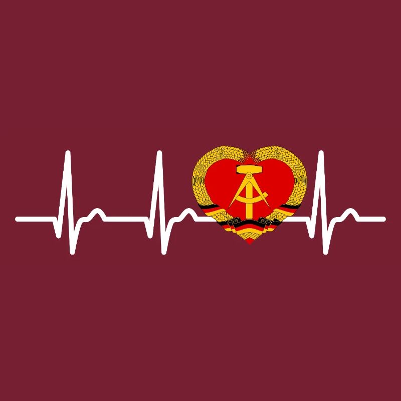 Heart Curve GDR, ECG, Pulse, Gift