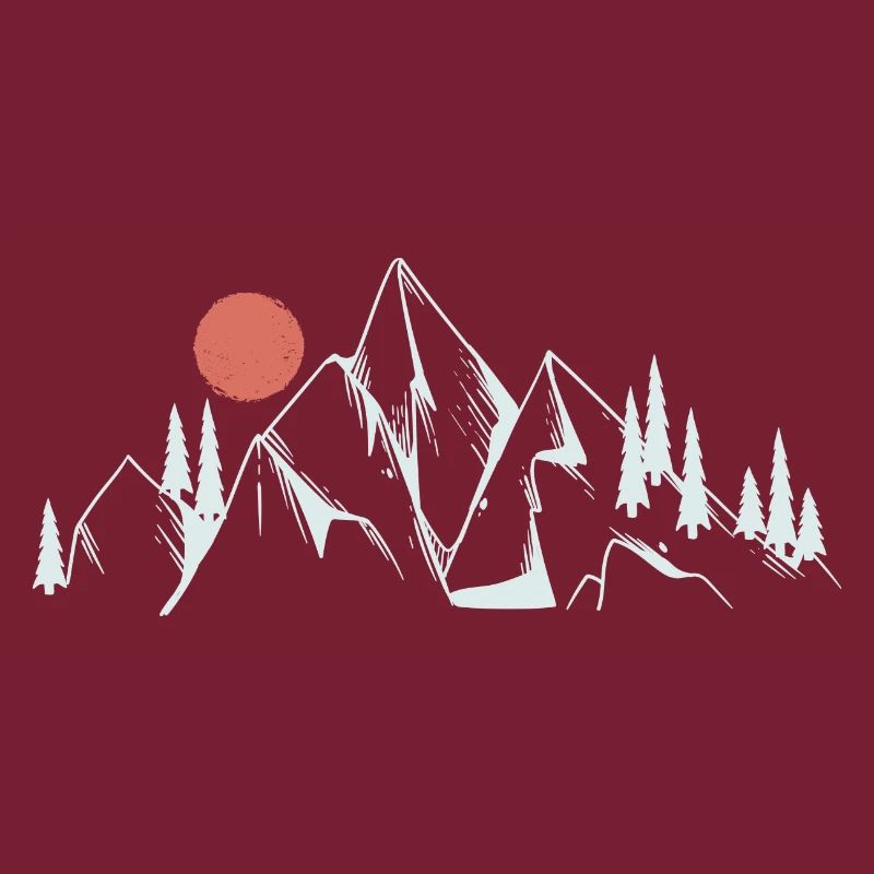 Mountain Dawn Line Art