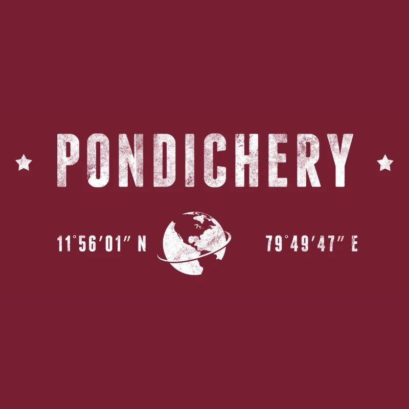 PONDICHERRY Stylized geographical coordinates