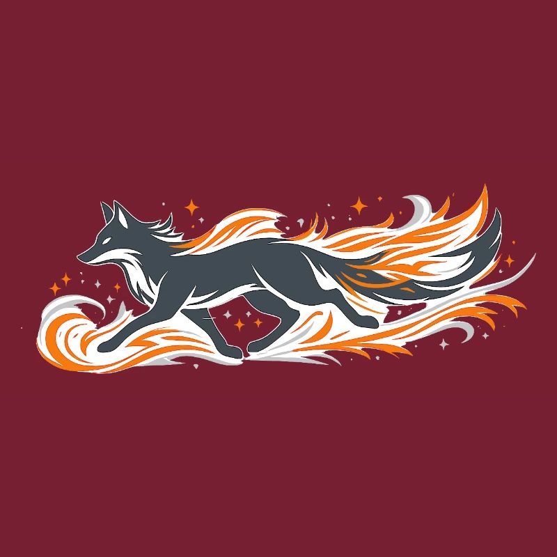 Flaming fox in fire flight