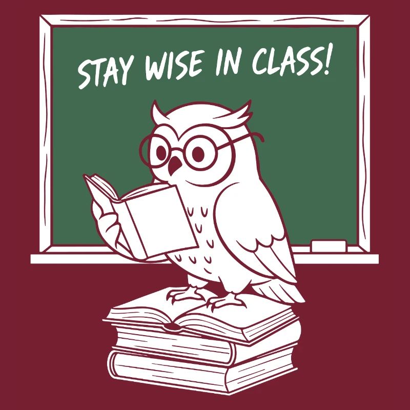 Wise owl reading in class