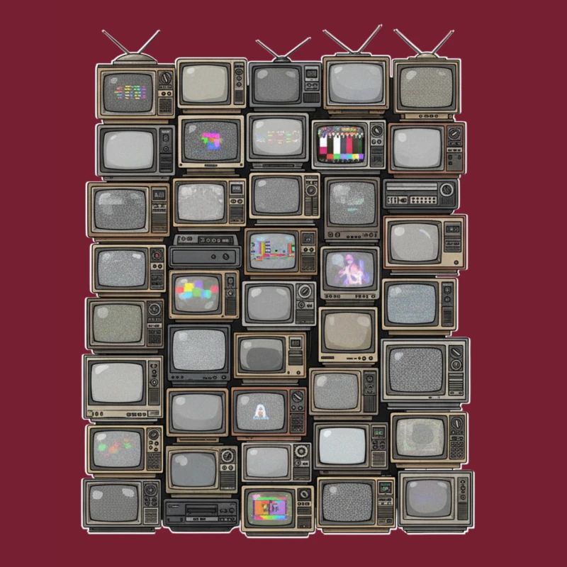 Retro Fernseh-Stack Collage