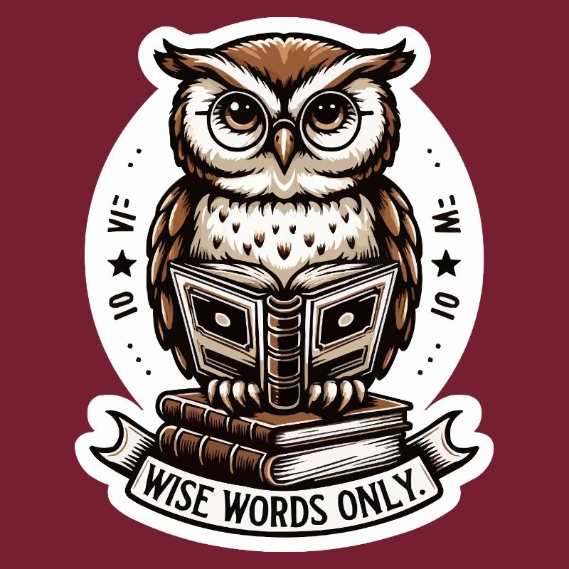 Weise Eule liest Buch