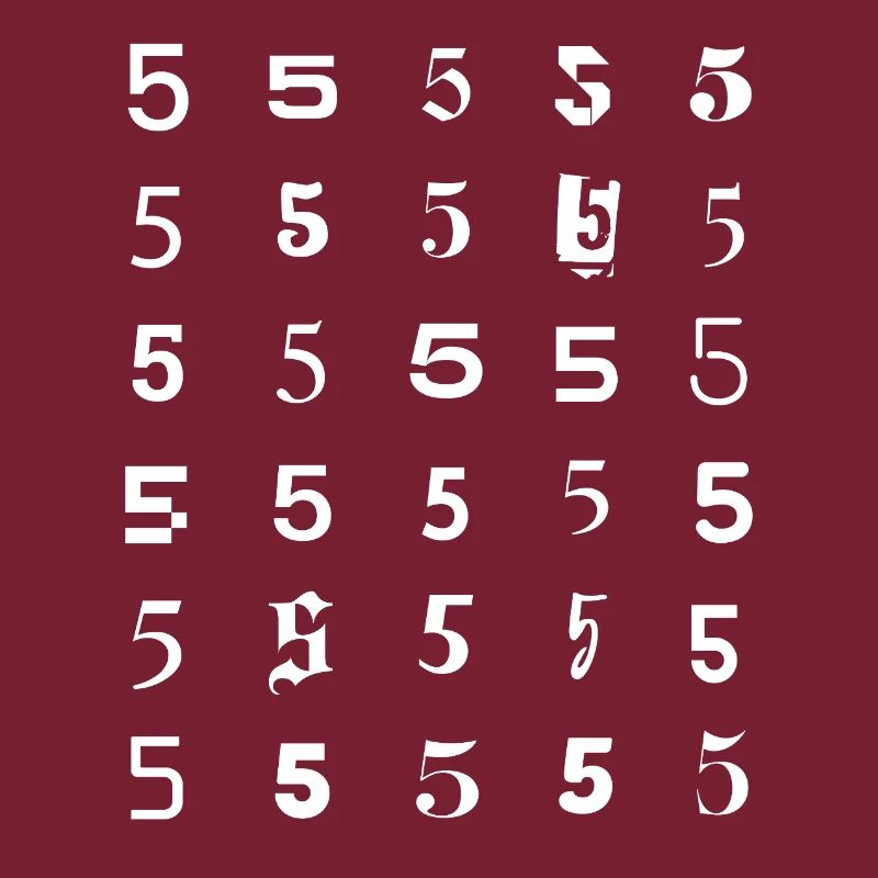 Number Five Grid Pattern