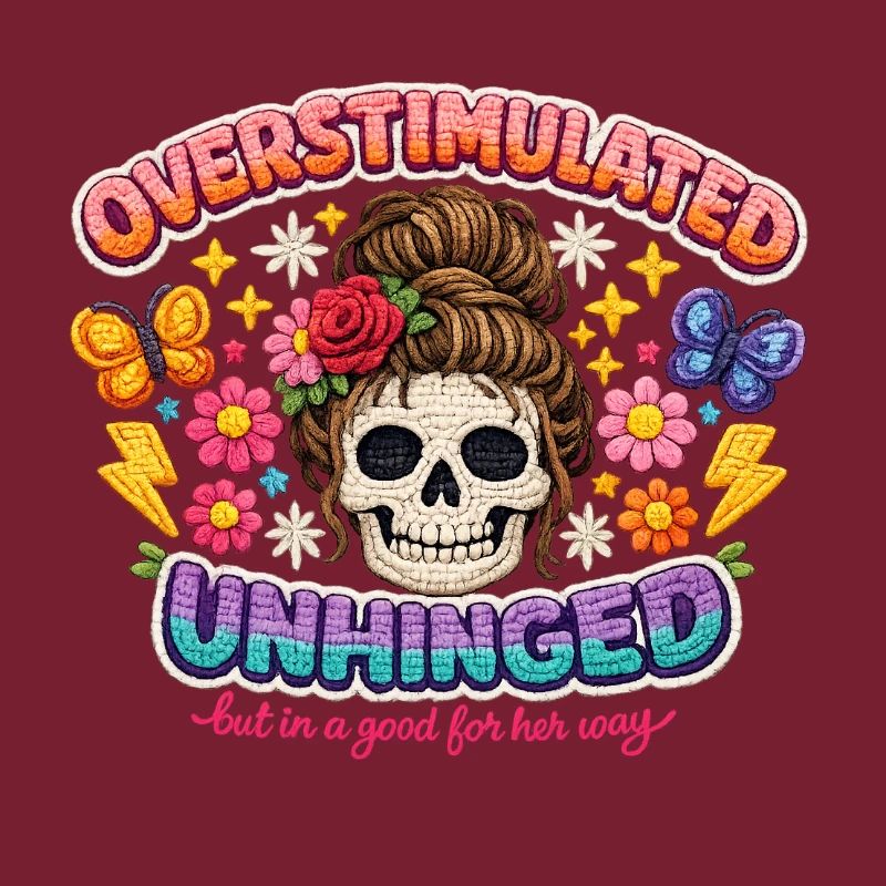 Overstimulated Unhinged Patch Skull