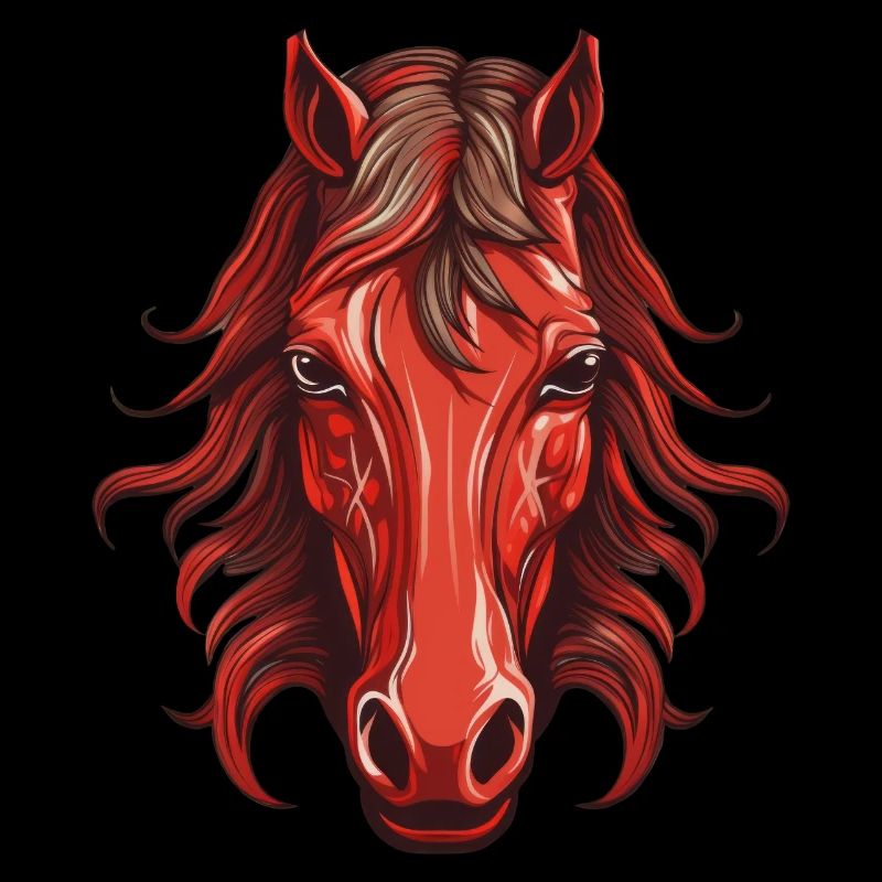 Red Horse - Conception de tête de cheval