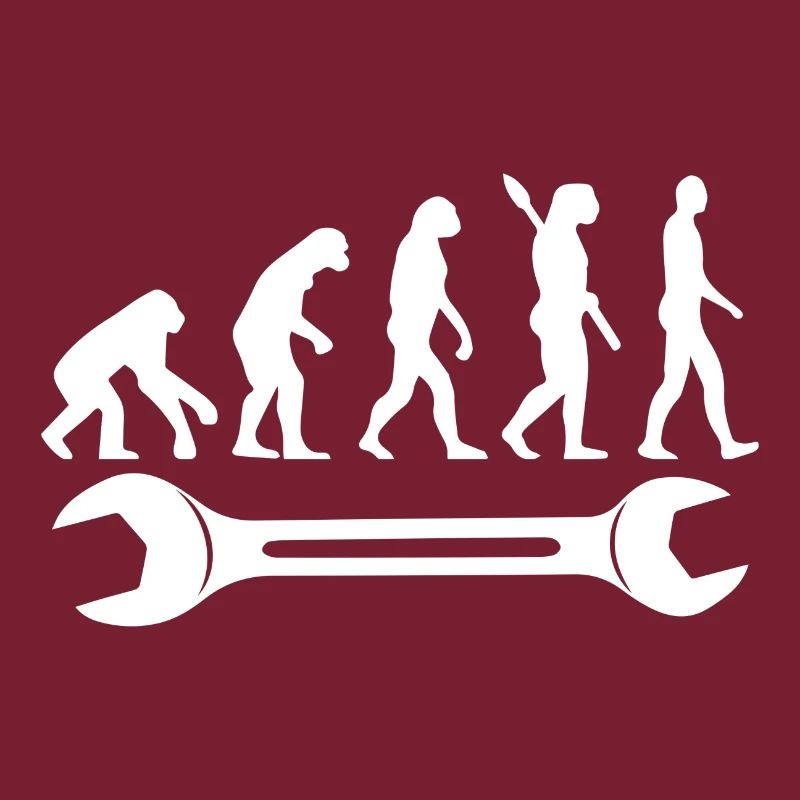 Evolution T-Shirt Mechanic Spanner Werkzeug