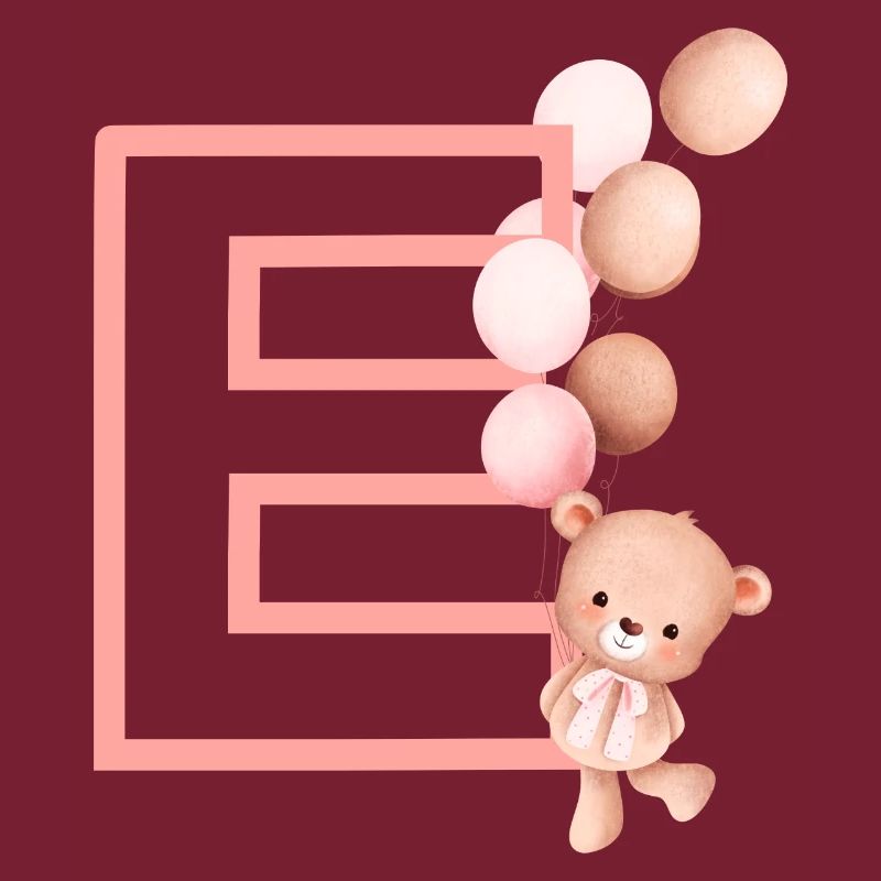 Buchstabe e rosa Bär