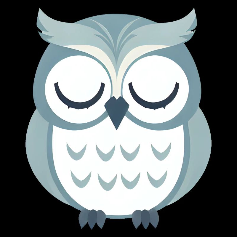 Verschlafene graue Eule sitzt auf Ast