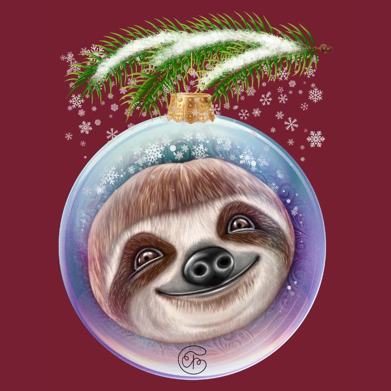 Christmas Cute Sloth Snow