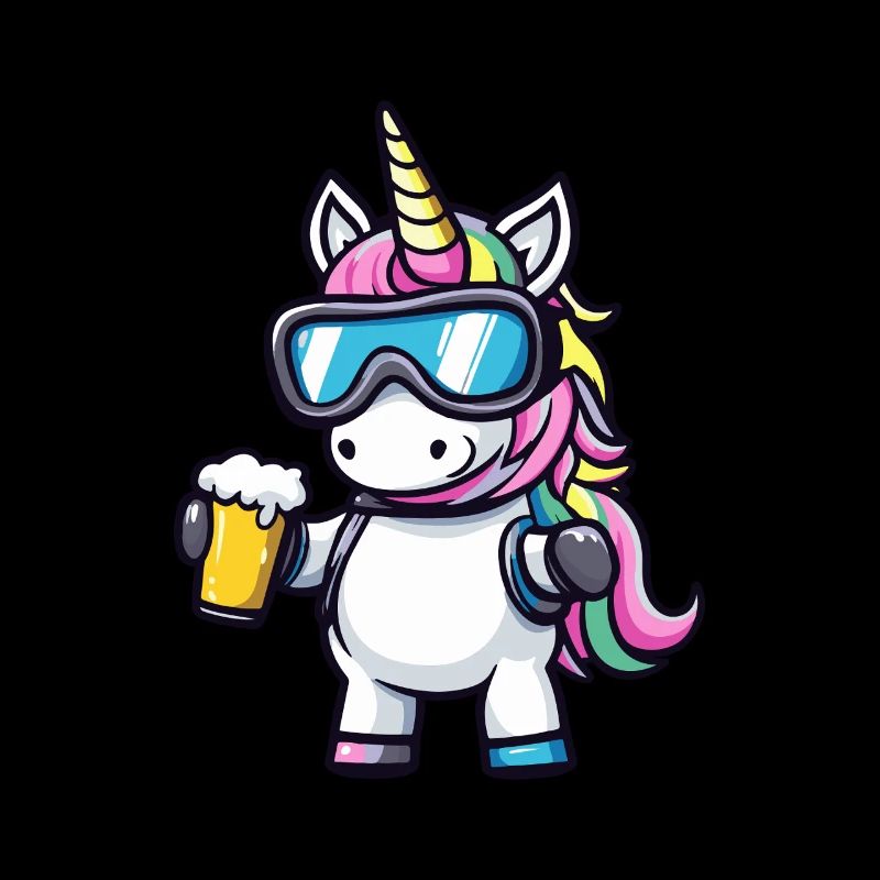 Einhorn Apres Ski Bier Comic
