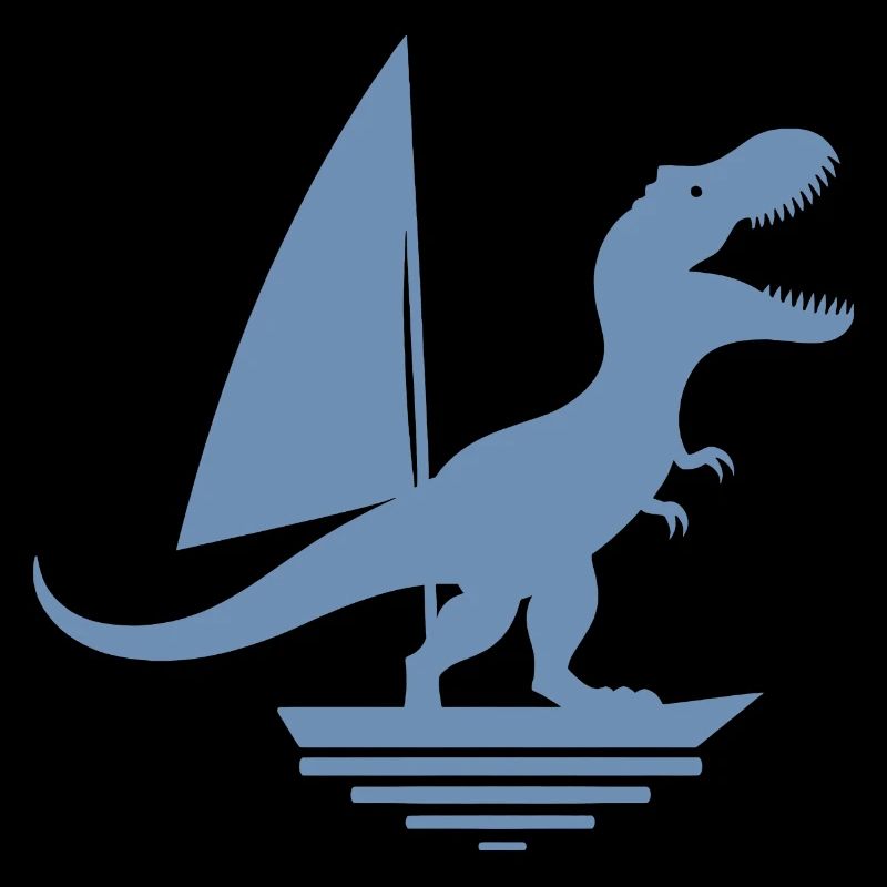 Dinosaurier T-Rex Segelboot Silhouette minimalisti