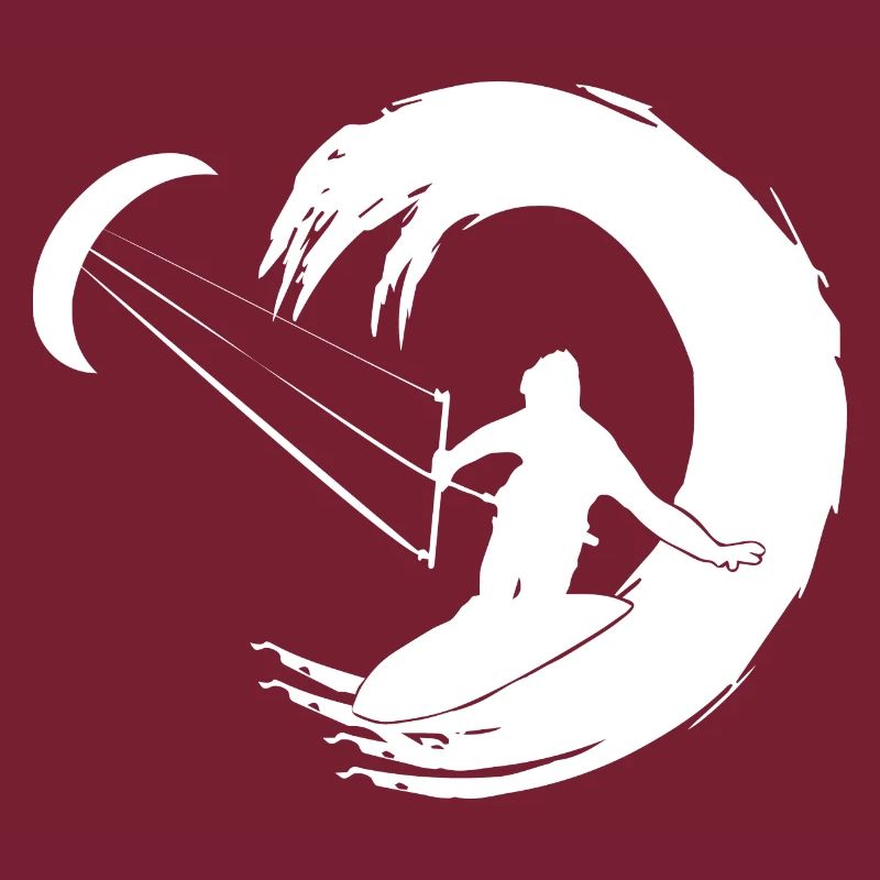 Kitesurfer Silhouette Aventure De Vagues Géantes