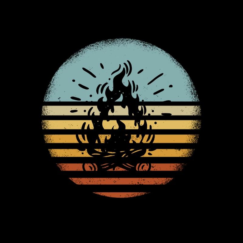 Campfire Camping Retro