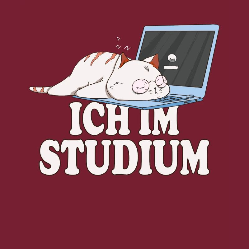 Ich im Studium schlafende katze