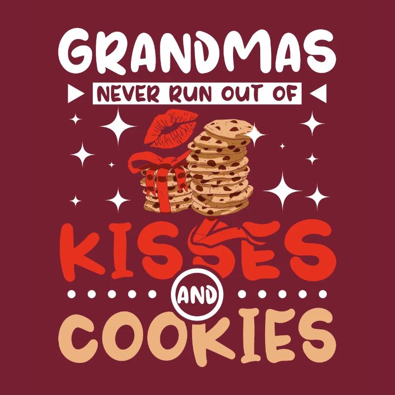Grands-mère embrasse et biscuits