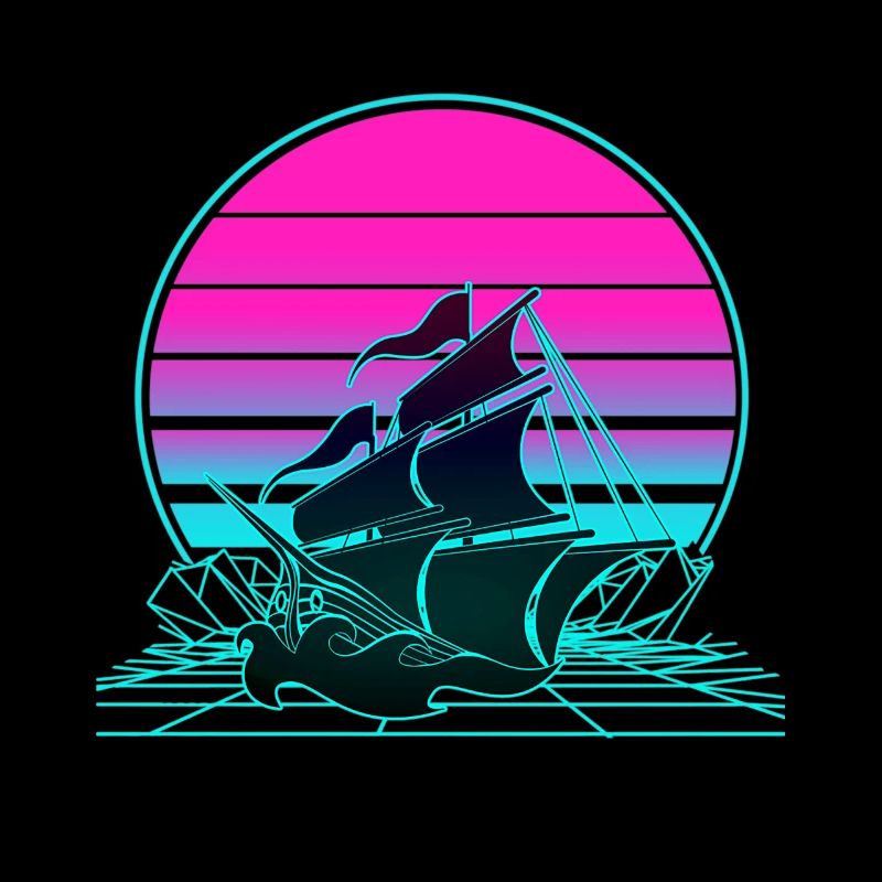 Bateau pirate au coucher du soleil