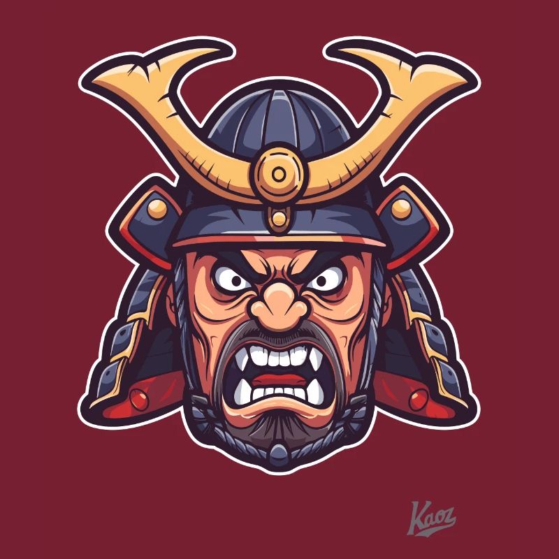 Wütender japanischer Edo-Samurai-Shogun