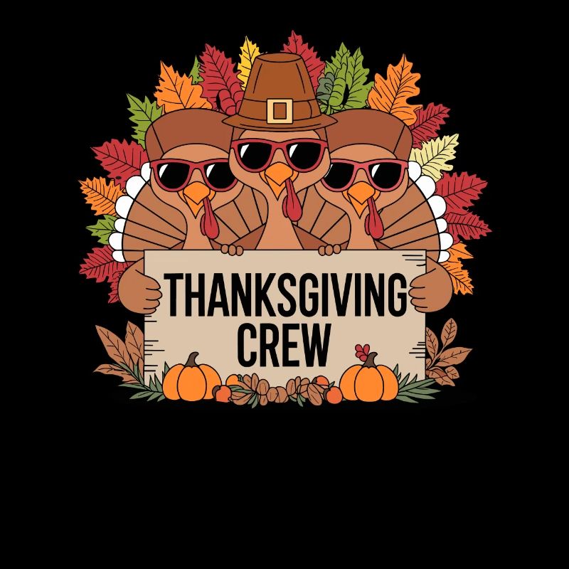 Thanksgiving Crew Funny Turkeys Fall