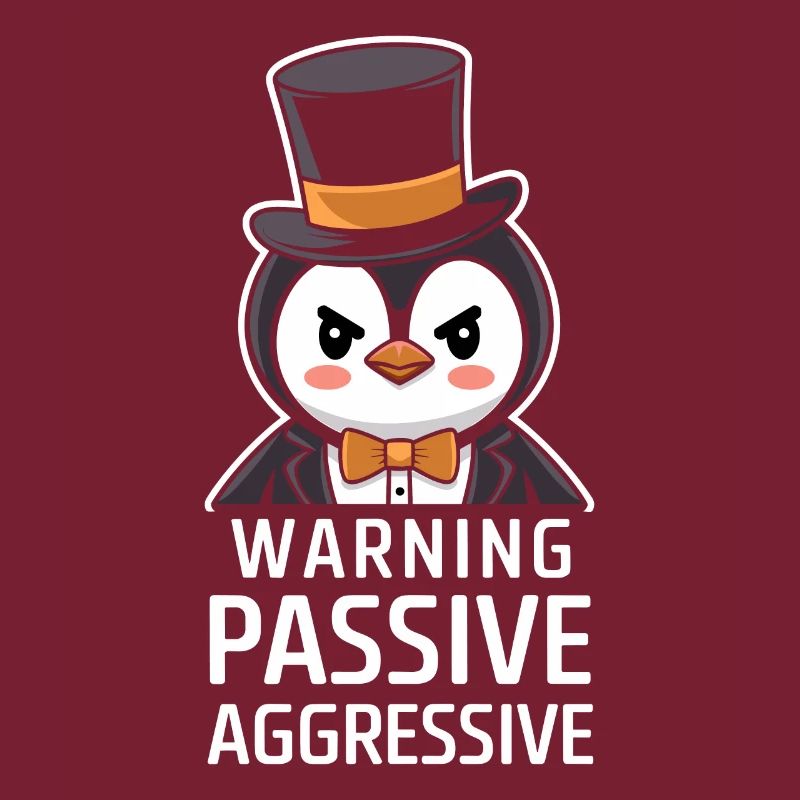Warnung: Passiv Aggressiv Pinguin Mit Zylinder