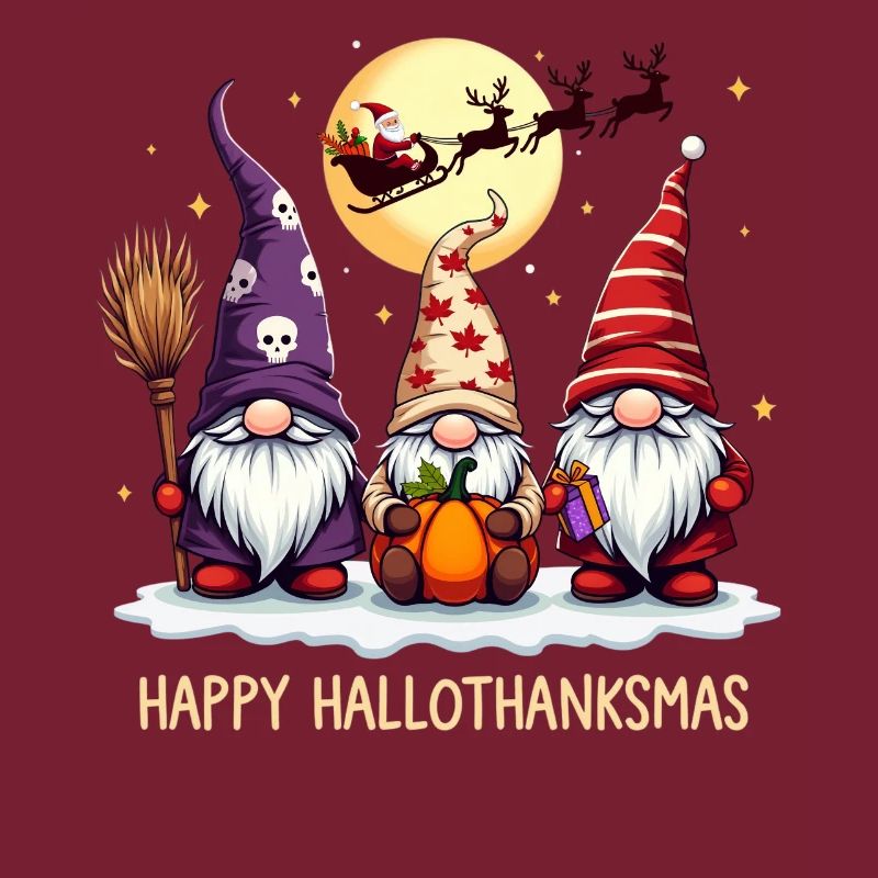 Frohes Hallothanksmas Zwerge Feier