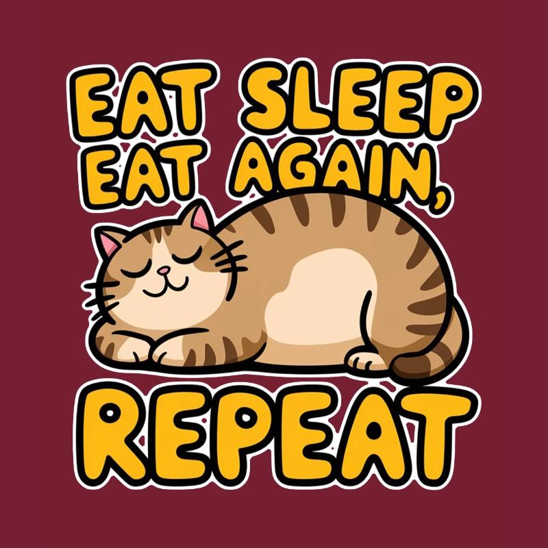 Cat Eats, Eats Still And Sleeps - Kitten Humor