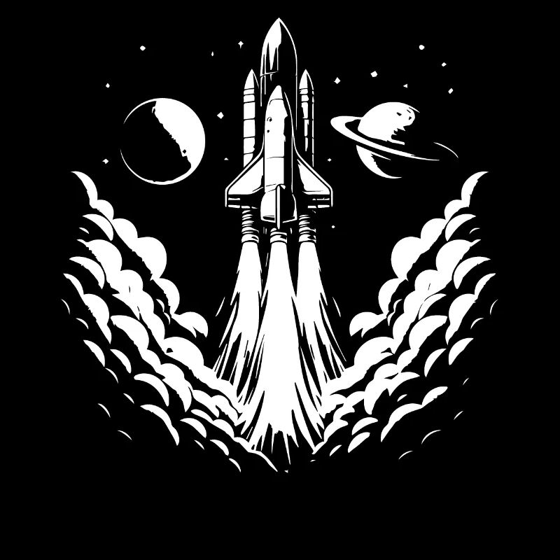 Lancement de fusée, pixel art, espace extra-atmosphérique