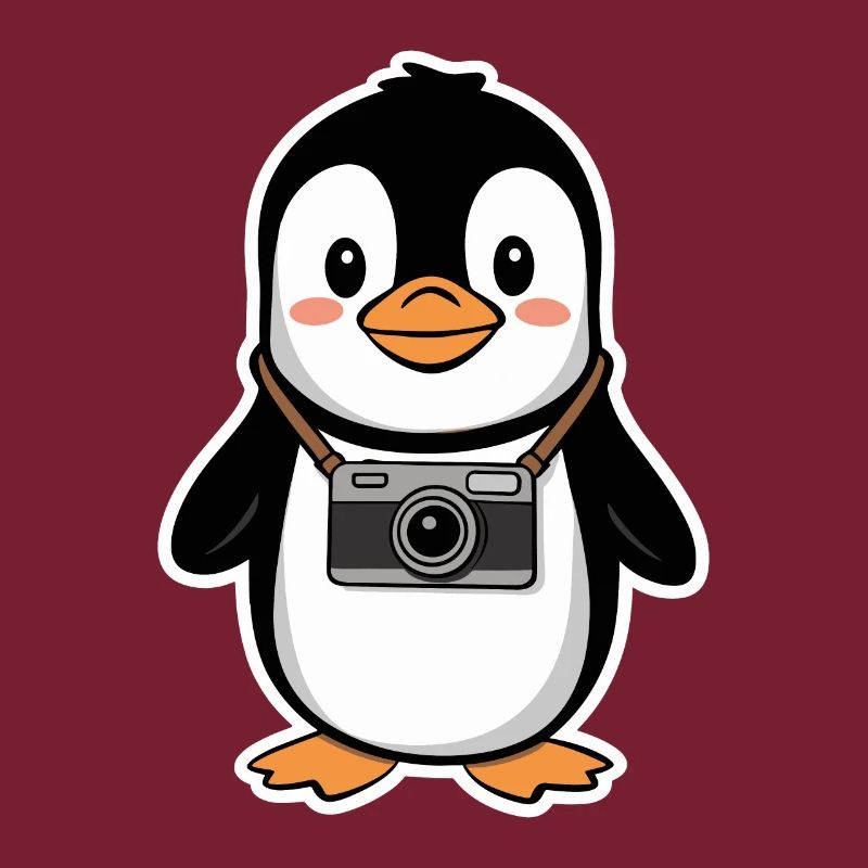 Cute Penguin with Camera Design