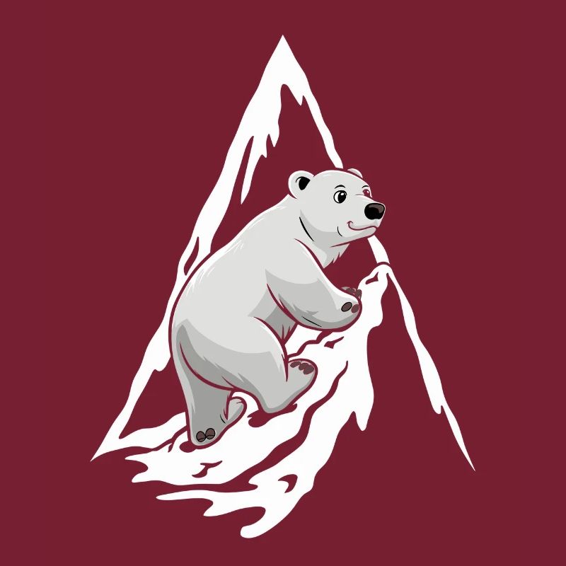 Cute polar bear on mountain top
