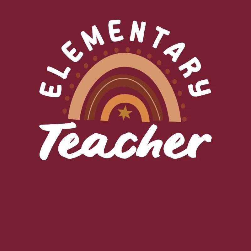 Enseignant d’école primaire conception arc-en-ciel rétro