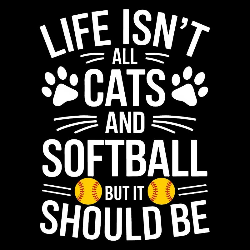 Softball Saying Cats Funny Softball Gift