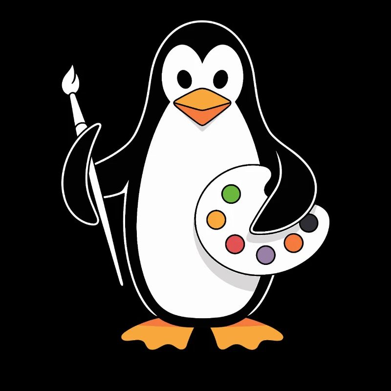 Artiste pingouin créatif Fun