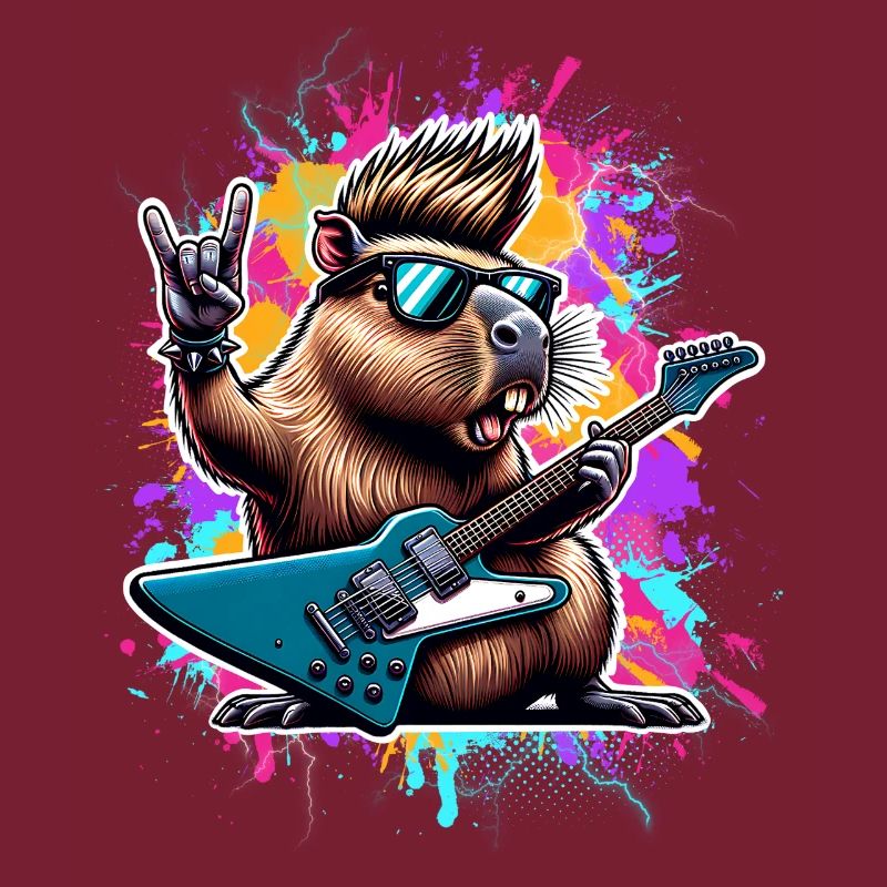 Capybara, guitariste de rock and roll