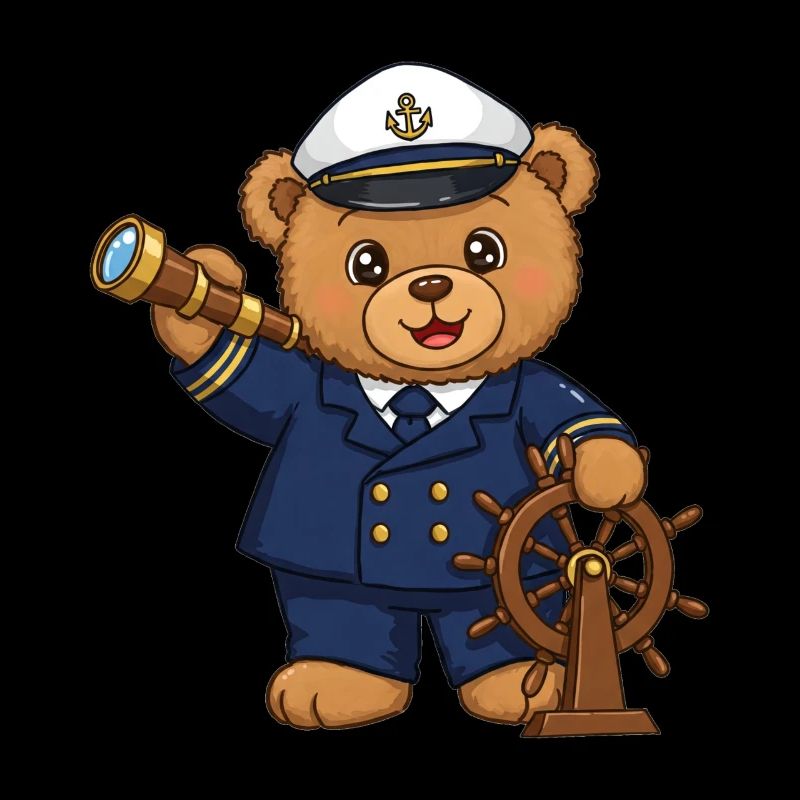Teddy Bear Captain at Sea