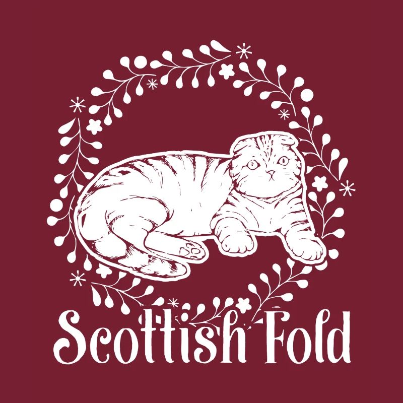 Scottish Fold Cat Vintage Design