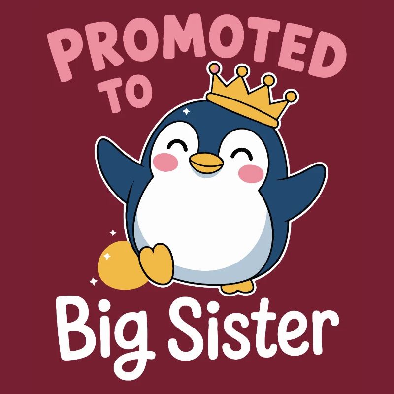 Zur großen Schwester befördert – Pinguin Design
