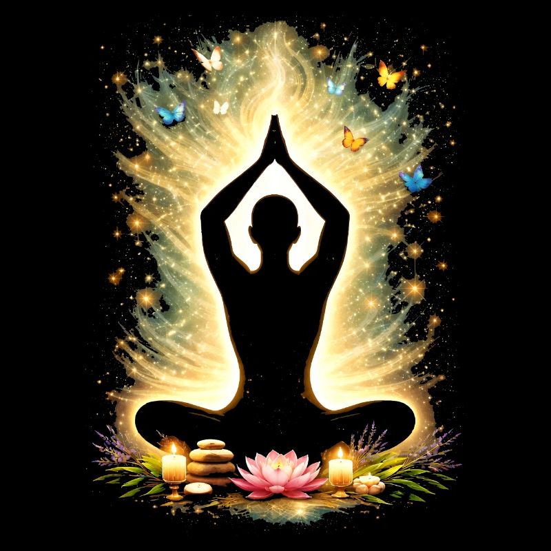 Yoga Mindfulness Energy Silhouette Design