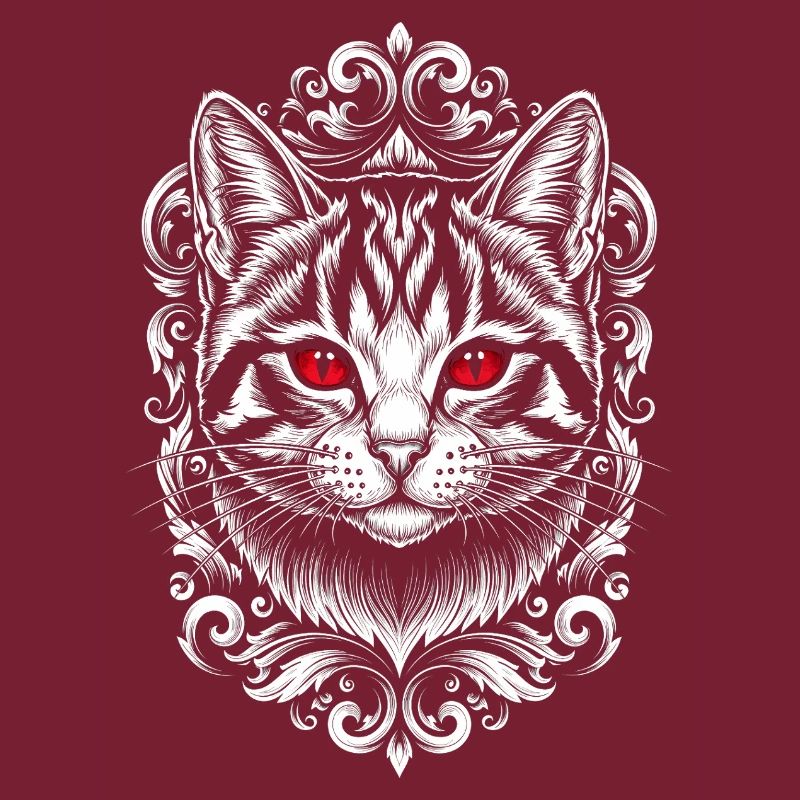 Gothic Katze mit lila Augen - Süßes Kätzchen