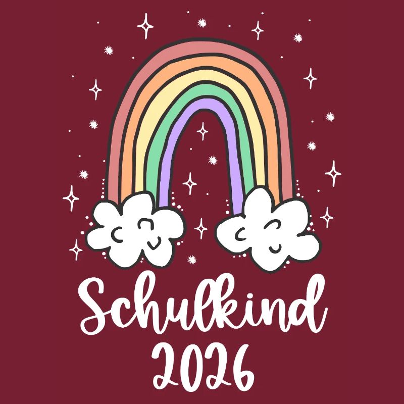 Schulkind 2026 Einschulung Mädchen Regenbogen