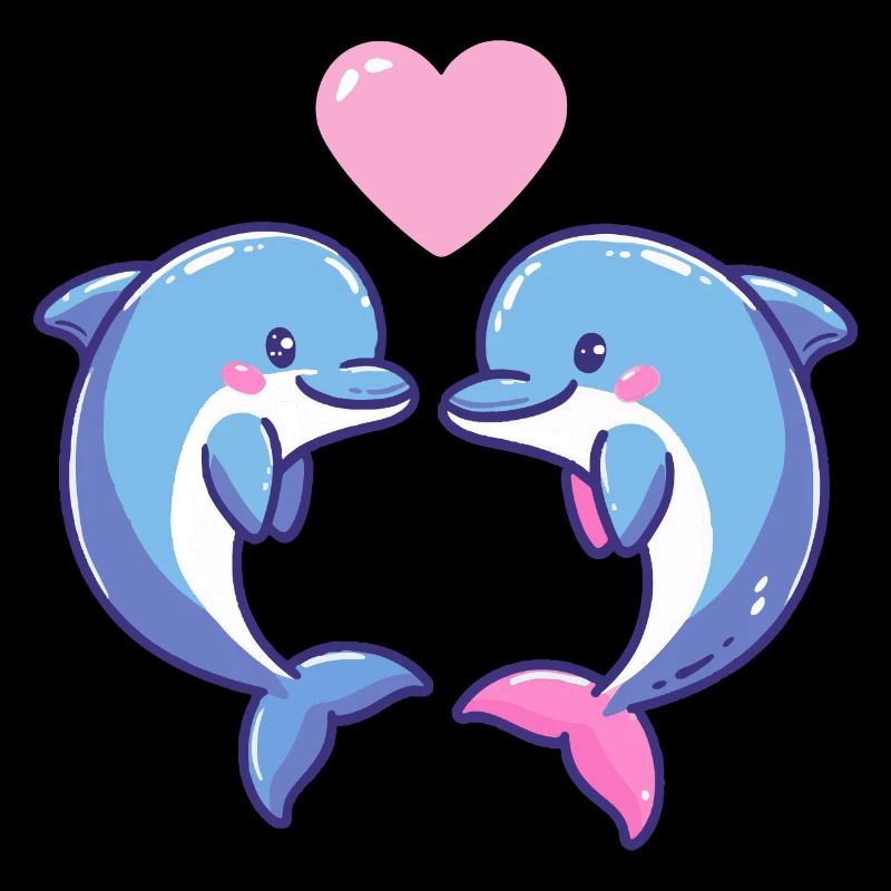 Couple de dauphins Amour Saint-Valentin