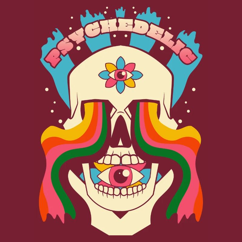 Psychedelic Skull Psychedelic Graphic