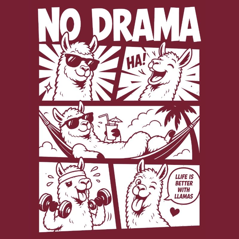 No Drama Lama Comic Design