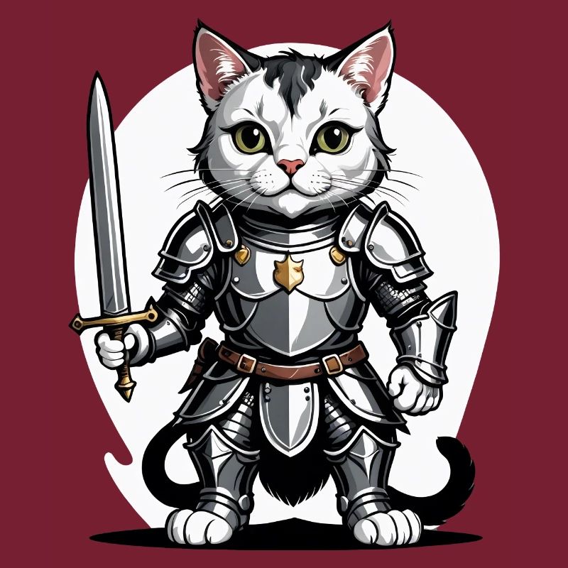 Chat Chevalier Chevalier Chat Cadeau Médiéval