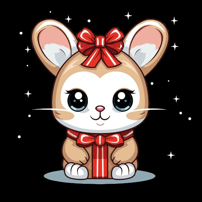 Design de Noël lapin - Style Kawaii