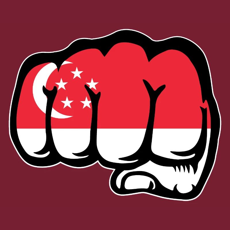 Drapeau de Singapour Poing
