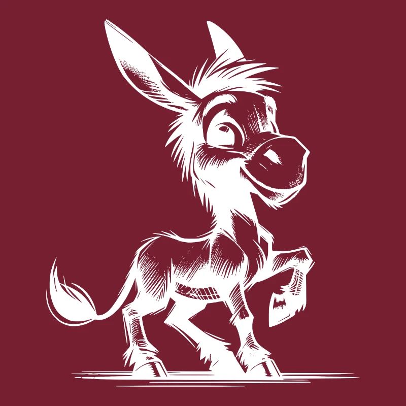 Long Eared Donkey Pencil Sketch