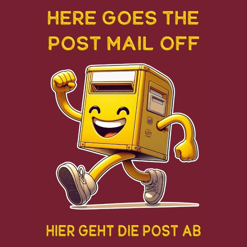 Here goes the post mail off. Hier geht die Post ab