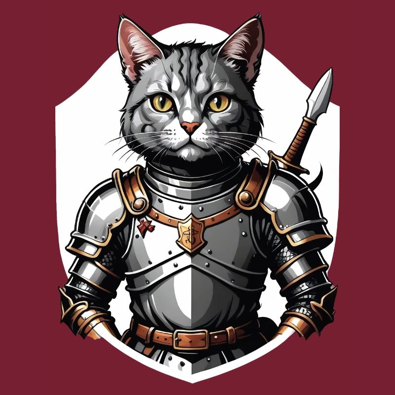 Chat Chevalier Chevalier Chat Cadeau Médiéval