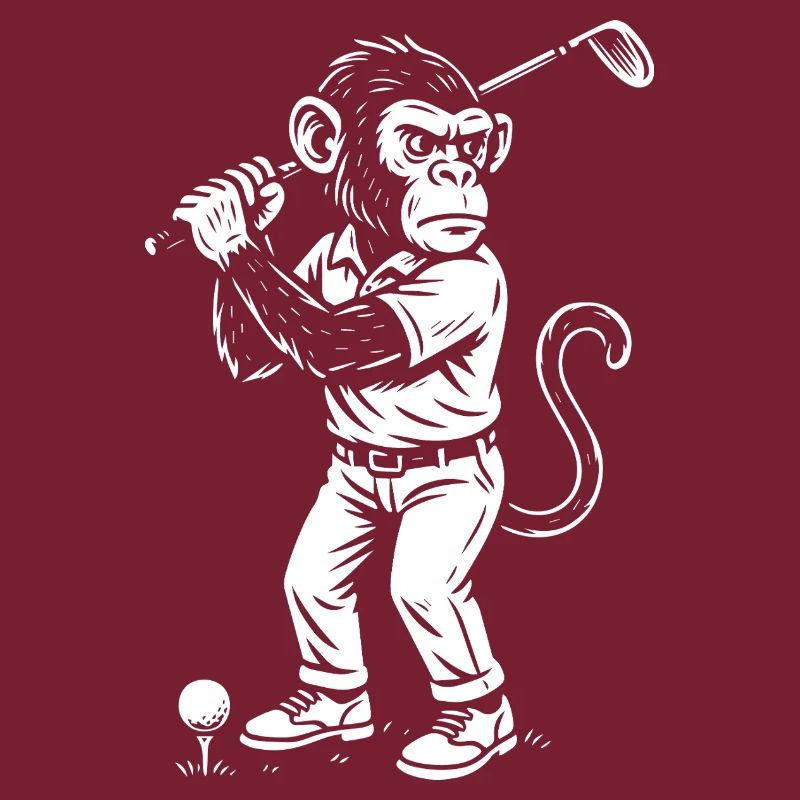 Schimpanse spielt Golf Geschenk